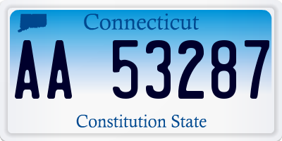 CT license plate AA53287