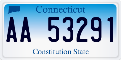 CT license plate AA53291