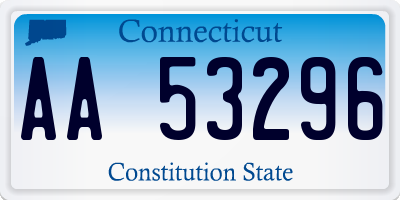 CT license plate AA53296