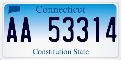 CT license plate AA53314