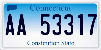 CT license plate AA53317