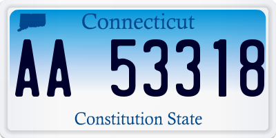 CT license plate AA53318