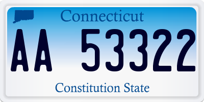 CT license plate AA53322