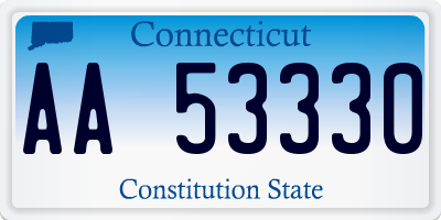 CT license plate AA53330