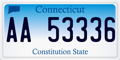 CT license plate AA53336