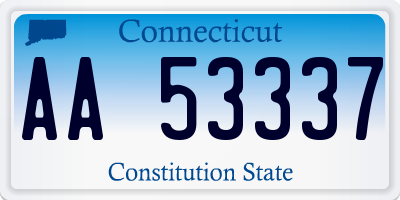 CT license plate AA53337