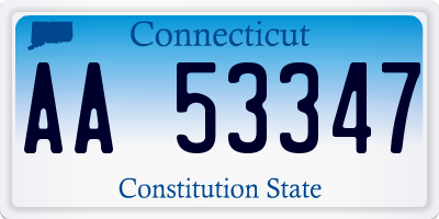 CT license plate AA53347
