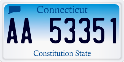 CT license plate AA53351