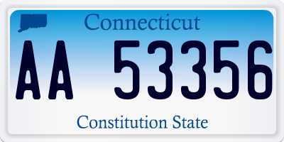 CT license plate AA53356