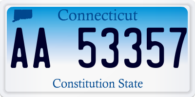 CT license plate AA53357
