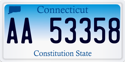 CT license plate AA53358
