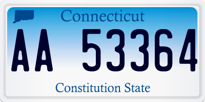 CT license plate AA53364