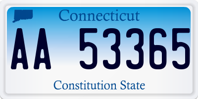 CT license plate AA53365