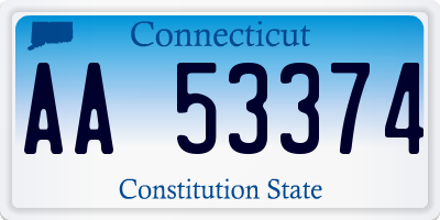 CT license plate AA53374