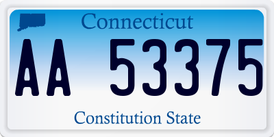 CT license plate AA53375