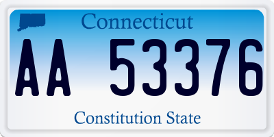 CT license plate AA53376