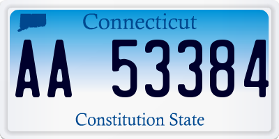 CT license plate AA53384