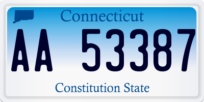 CT license plate AA53387