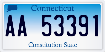 CT license plate AA53391