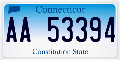 CT license plate AA53394