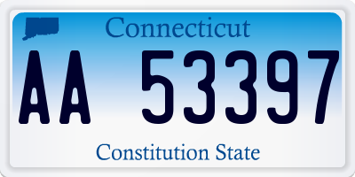 CT license plate AA53397