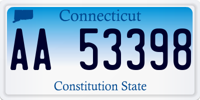 CT license plate AA53398
