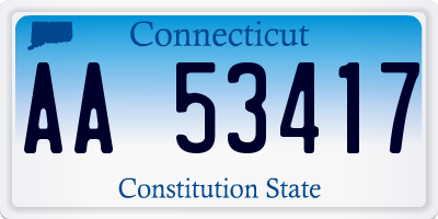 CT license plate AA53417