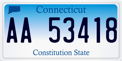 CT license plate AA53418