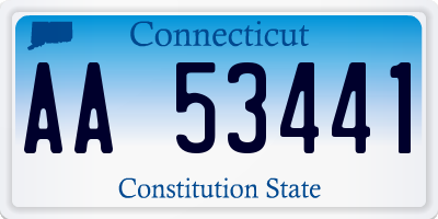 CT license plate AA53441