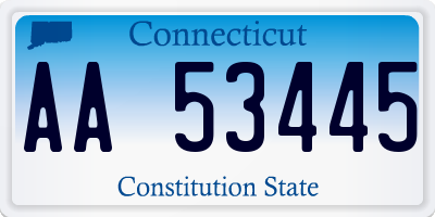 CT license plate AA53445