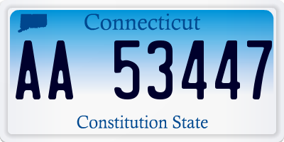 CT license plate AA53447