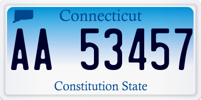 CT license plate AA53457