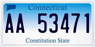 CT license plate AA53471