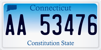 CT license plate AA53476