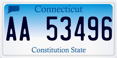 CT license plate AA53496