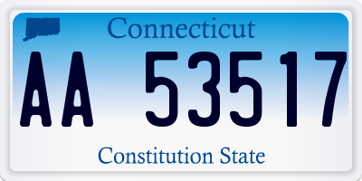 CT license plate AA53517