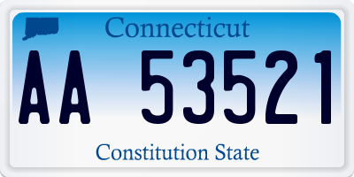 CT license plate AA53521