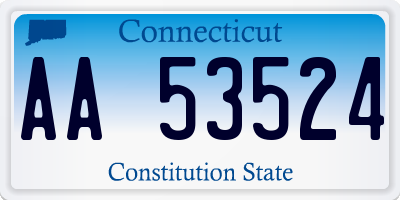 CT license plate AA53524