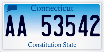 CT license plate AA53542