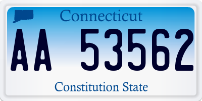 CT license plate AA53562