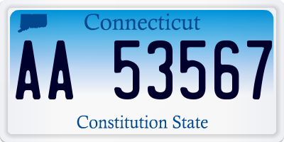CT license plate AA53567