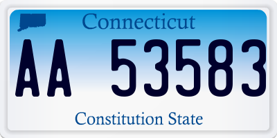CT license plate AA53583