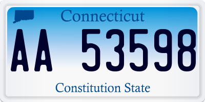 CT license plate AA53598