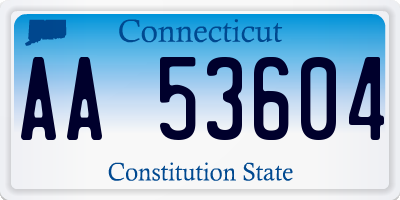 CT license plate AA53604