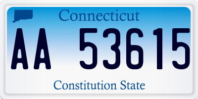 CT license plate AA53615