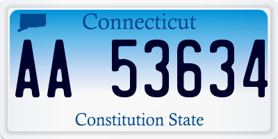 CT license plate AA53634