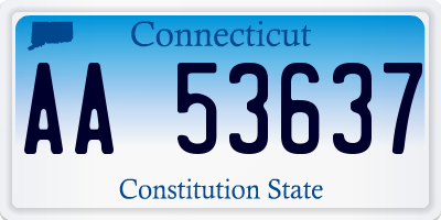 CT license plate AA53637