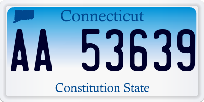 CT license plate AA53639