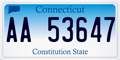 CT license plate AA53647