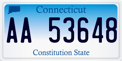 CT license plate AA53648